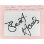 Rare 1930s Baseball legend Bert Haas signed card fixed to autograph album page. Berthold John