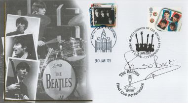 Music The Beatles Pete Best former drummer signed 2007 Internetstamps Beatles FDC. Two Stamps,