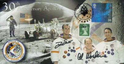 Apollo 15 Moonwalker Astronaut Dave Scott, CMP Alfred Worden signed super 2001 NASA 30th ann