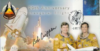 NASA STS1 astronaut Bob Crippen signed 2001. 20th ann first Space Shuttle flight cover. Superb