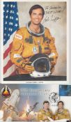 Space Astronaut Bob Crippen signed collection. 2001 20th ann STS1 signed cover plus 10 x 8 colour