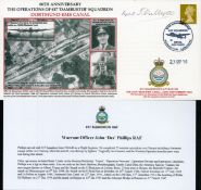 WW2 John Des Phillips 617 Dambuster sqn signed Attack on Dortmund Ems Canal 1944 RAF cover 2010.