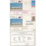 Concorde scarce pair of Air France first flight covers Paris - Derby, Derby Paris 1979, flown on the