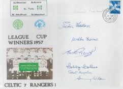 Football Celtic 1957 players multiple signed 7-1 win over Rangers 2002 cover. Autographed by Sean