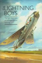 Two Lightning pilots and Author Richard Pike signed hardback book the Lightning Boys. ISBN
