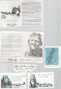 WW2 US Fighter aces collection of ten signed biographies, cards, pieces. Autographs including Capt