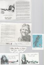 WW2 US Fighter aces collection of ten signed biographies, cards, pieces. Autographs including Capt