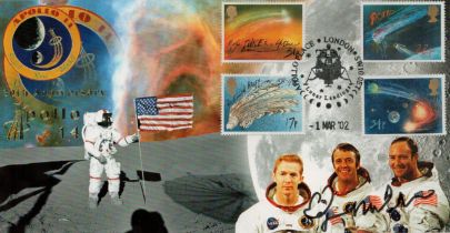 Astronaut Dr Edgar Mitchell signed 2001 Apollo 14 full colour cover, only 100 were signed, number 82