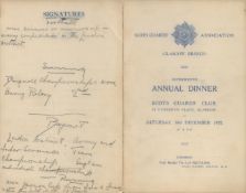 Army 1927 Scots Guards Glasgow 17th Annual Dinner Menu, 10th Dec 1927. Good condition. All