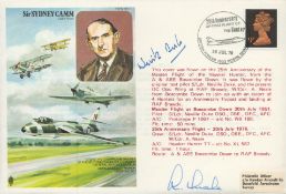 WW2 BOB ace Neville Duke DSO DFC signed Sydney Camm historic aviators cover. Good condition. All