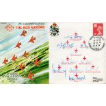 Red Arrows 1989 Team signed RAF Kemble cover 25th Ann. Signed by all nine pilots and team manager.