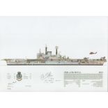 HMS Ark Royal RO9 Squadron 1978 Print signed by Steve Park and last Catapult pilot Richard Phillips.