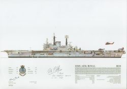 HMS Ark Royal RO9 Squadron 1978 Print signed by Steve Park and last Catapult pilot Richard Phillips.