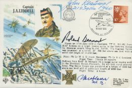 WW2 Battle of Britain fighter aces treble signed Capt Liddell VC Historic aviators cover. Signed