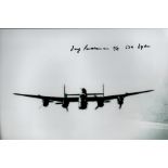 WW2 RAF 630 Squadron Lancaster bomber veteran Doug Packman signed photo. Good condition. All