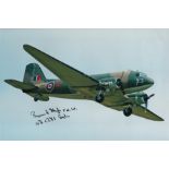 WW2 Arnhem Dakota veteran Bernard Hyde 48 sqn signed Dakota in flight colour 10 x 8 inch photo. He