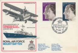 1972 Silver Wedding, Royal Air Force Mountbatten Official FDC, Celebrating the Royal Silver