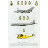 RAF in Moray RAF Kinloss and RAF Lossiemouth signed Squadron print. Approx 44 x 29 cm. Tornado,