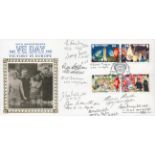 Ten WW2 Bomber command veterans signed rare 1995, 50th ann VE Day Isle of Man Benham official FDC