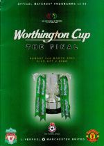 Football Liverpool v Manchester United matchday programme Worthington Cup Final Millenium Stadium