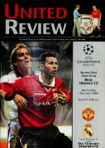 Football Manchester United v Real Madrid matchday programme Champions League Quarter Final 2nd Leg