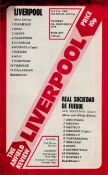Football Liverpool v Real Sociedad 4th November 1975 U.E.F.A Cup 2nd round 2nd leg Anfield vintage