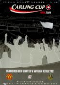 Football Manchester United v Wigan Athletic matchday programme Carling Cup Final Millennium