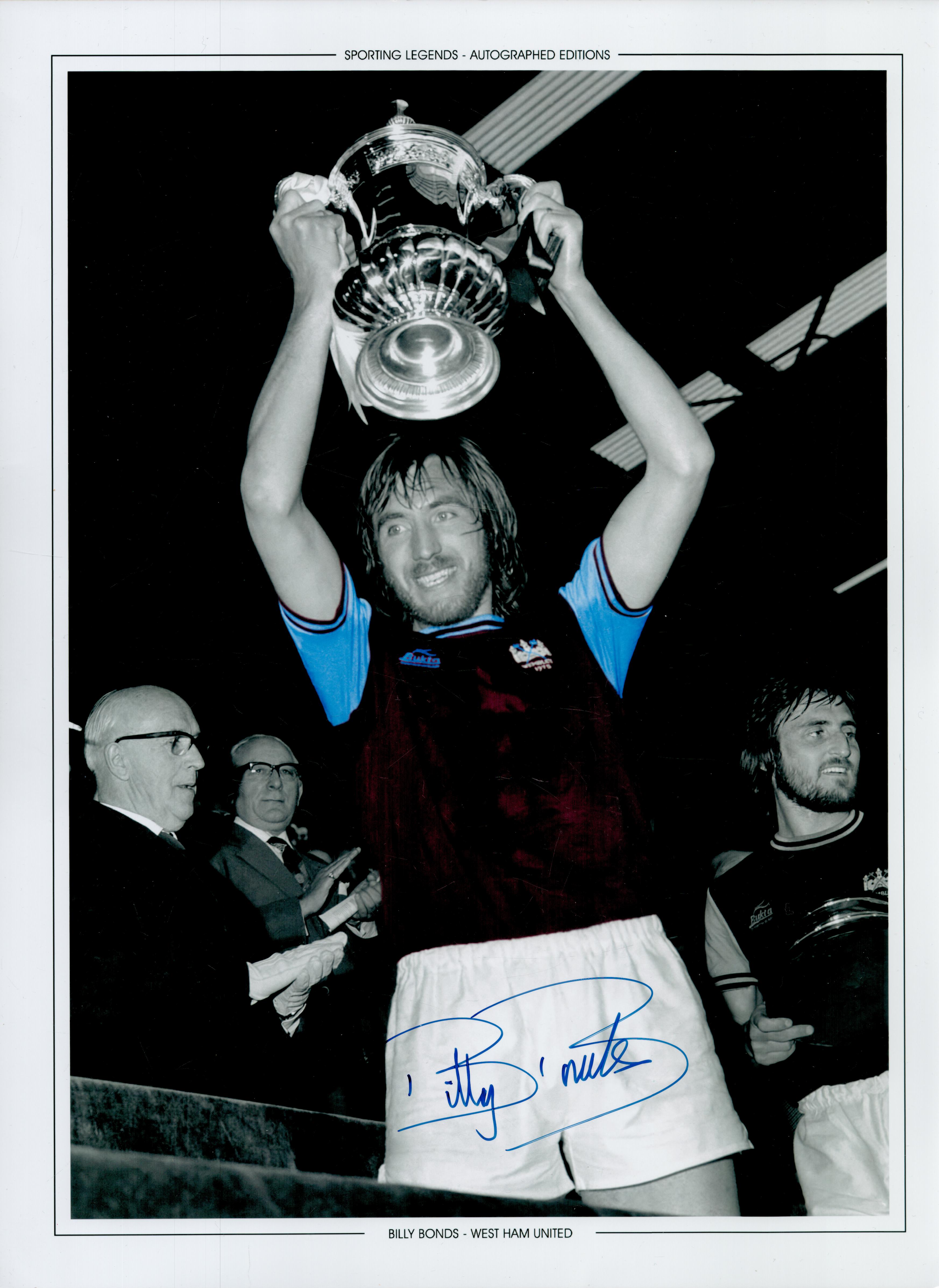 Autographed West Ham United 1975 - 16 X 12 Edition : Colorized, Depicting West Ham United Captain