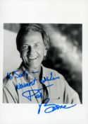 Pat Boone signed 7x5 inch black and white promo photo. Dedicated. Good condition. All autographs