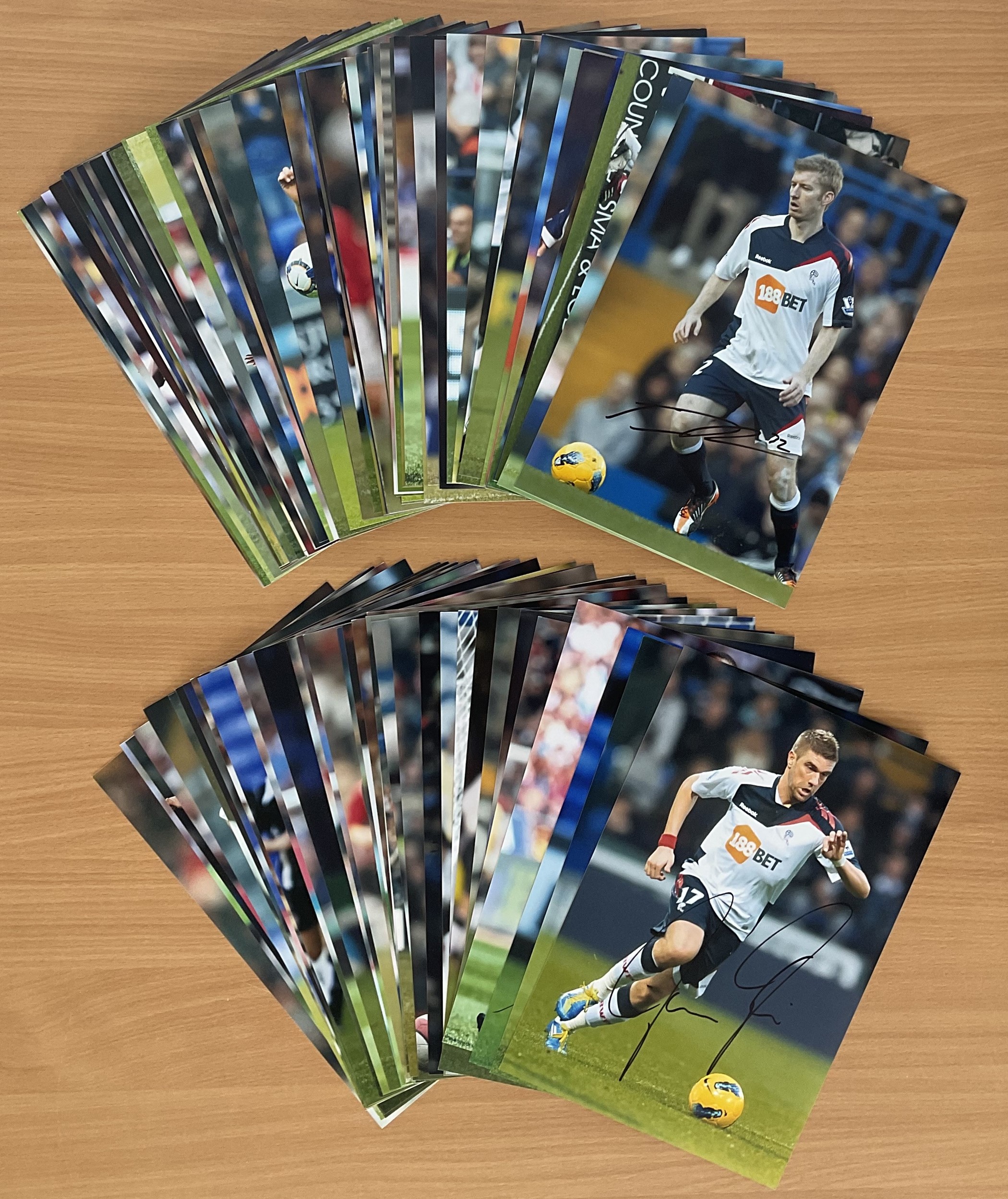 Football Bolton Wanderers collection approx. 100, signed photos includes some great names from the