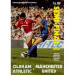 Football Manchester United v Oldham Athletic vintage programme FA cup semifinal 11th April 1990