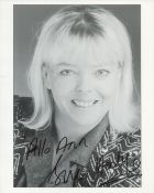 Sue Hodge signed 10x8 inch black and white photo. Dedicated. Good condition. All autographs come