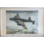 WWII 63cm x44cm Handley Page Halifax 138 Special duties squadron by S.T Glead multi signed print