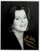 Marsha Mason signed 10x8 inch black and white photo. Dedicated. Good condition. All autographs