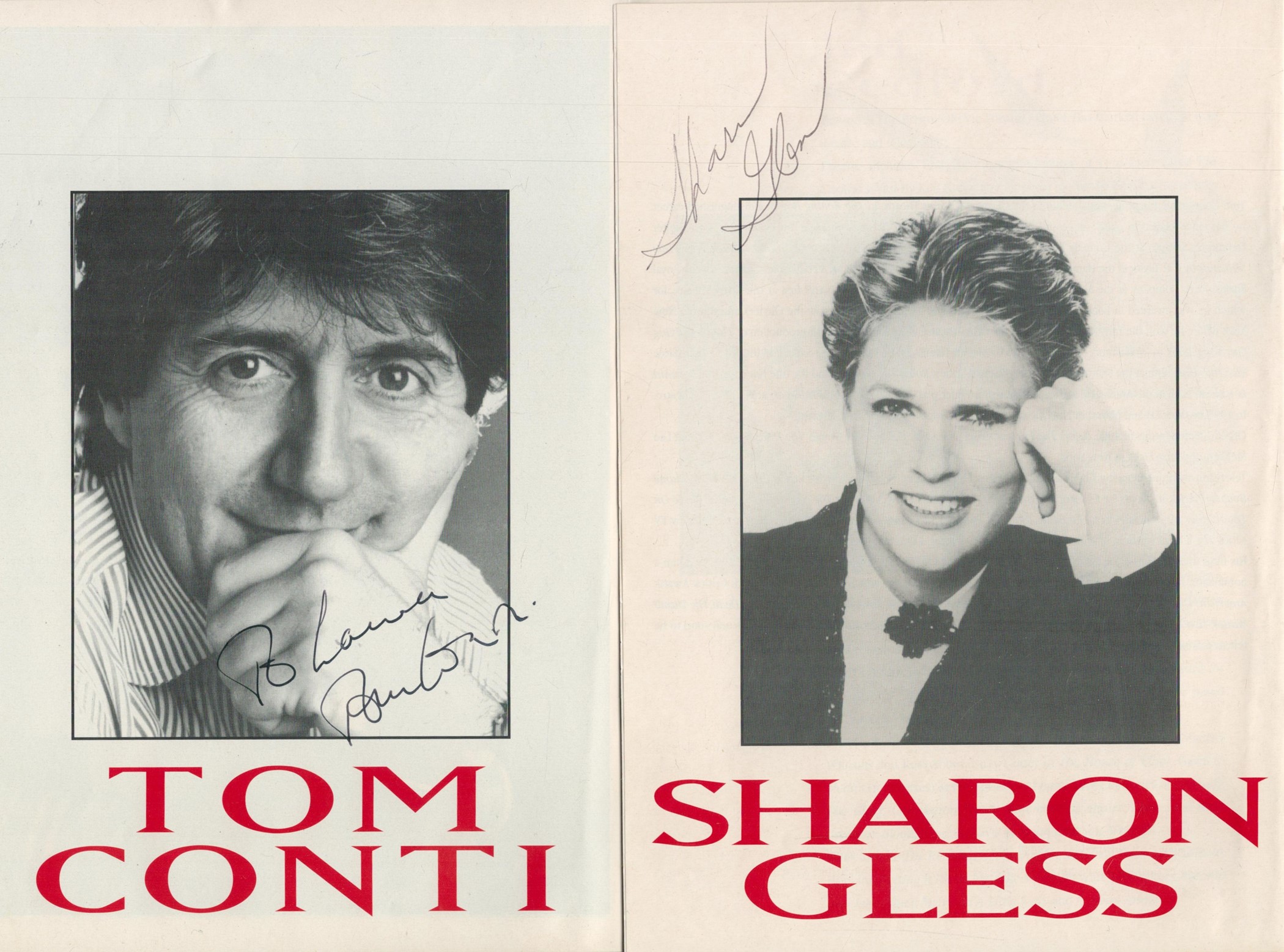 Sharon Gless signed 10x8 inch black and white photo dedicated and Theatre programme for the