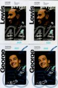 Mercedes 2023 Formula One collection 4, printed signature 6x4 promo photos two by Lewis Hamilton and