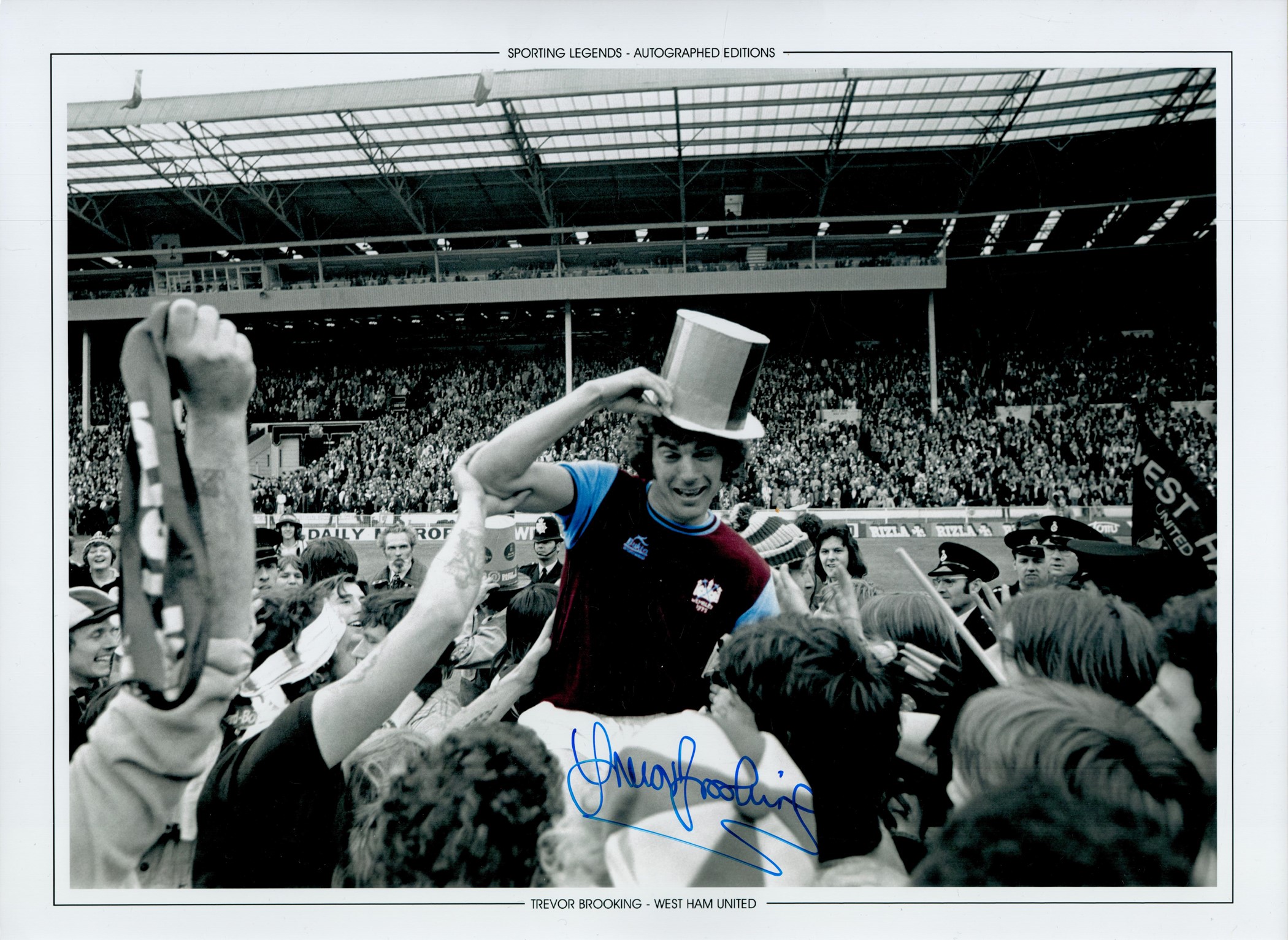 Autographed West Ham United 1975 - 16 X 12 Edition : Colorized, Depicting West Ham United Captain - Image 2 of 2