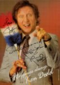 Ken Dodd signed 10x8 inch colour promo photo dedicated. Good condition. All autographs come with a