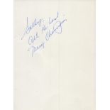 Marge Champion signed 7x5 inch white index card. Dedicated. Good condition. All autographs come with