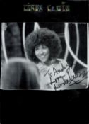 Linda Lewis signed 12x8 inch overall black and white magazine photo affixed to black card. Good