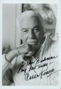 Cesar Romero signed 7x5 inch black and white photo. Dedicated. Good condition. All autographs come