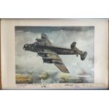 WWII 63cm x44cm Handley Page Halifax 138 Special duties squadron by S.T Glead multi signed print