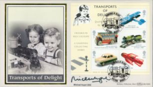 Michael Aspel OBE Signed Transports of Delight FDC September 2003. Good condition. All autographs