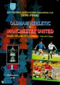 Football Oldham Athletic v Manchester United matchday programme FA cup semifinal Wembley Stadium