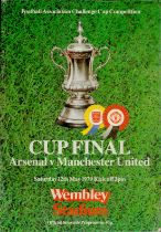 Football Arsenal v Manchester United vintage programme FA Cup Final Wembley stadium 12th May 1979.