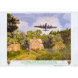 B 17 Bomber of the 384th USAAF by Reg Payne print. Signed by Ltnt Sienkiewicz, Ltnt Defrancesco