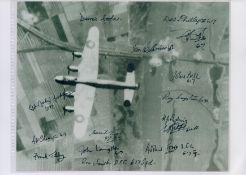 Bomber Command Over Target, Black and White Photo Signed by 15 including Ray Grayston, Basil Fish,