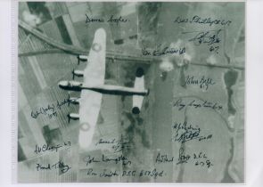 Bomber Command Over Target, Black and White Photo Signed by 15 including Ray Grayston, Basil Fish,