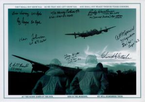 A Collage of two Airman and Laurence Binyon's Poem For The Fallen with Lancasters on the ground