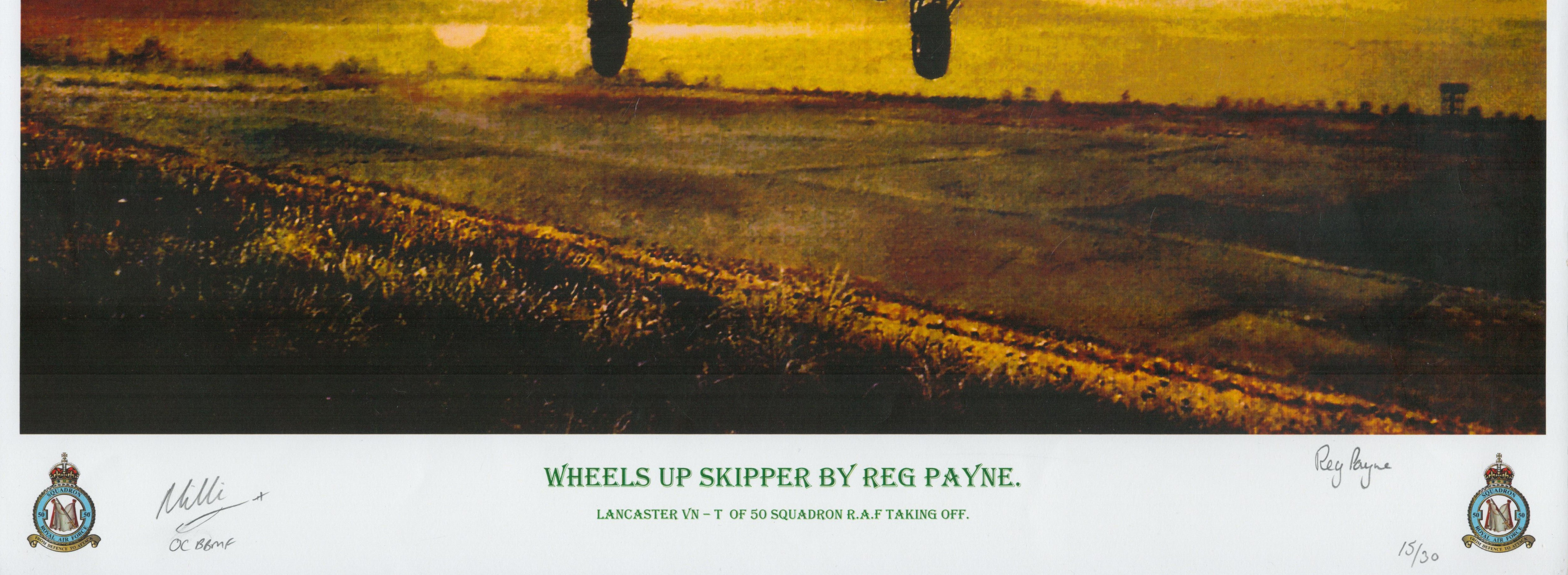 Wheels up skipper print by Reg Payne signed by 1. Numbered 15 of 30. Reg Payne was RAF flight crew - Image 2 of 2